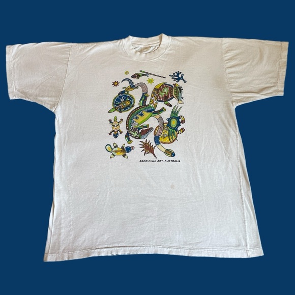Vintage Australian Aboriginal Art Graphic T-Shirt - Picture 1 of 6